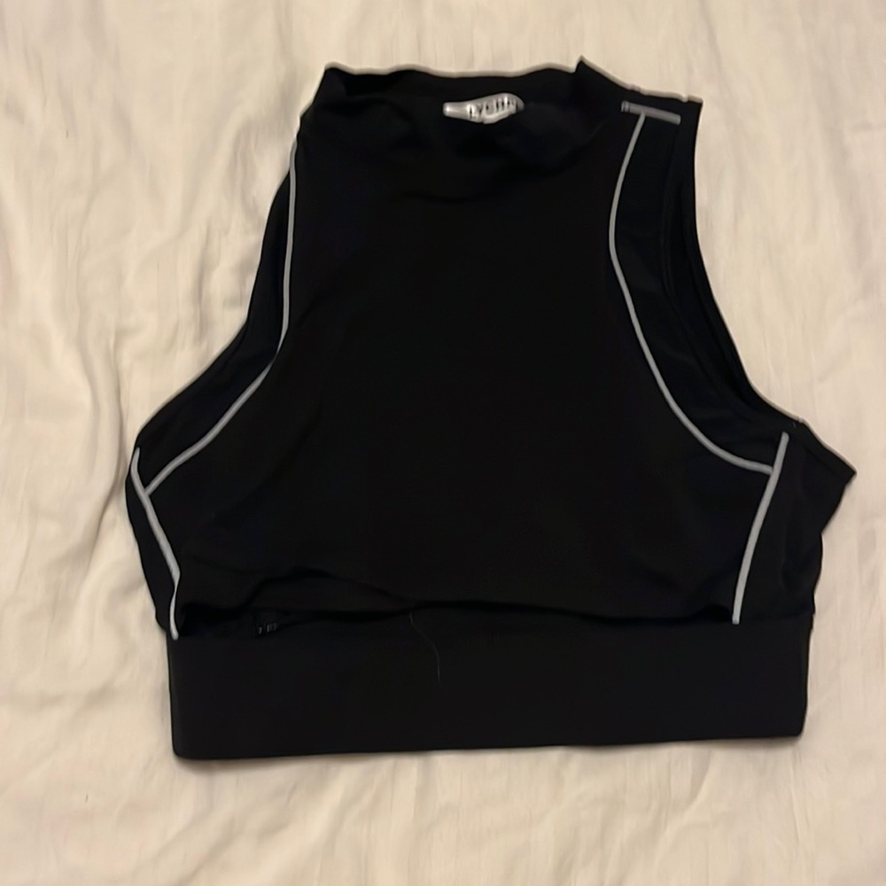 Tofu Reflective Detail Cut Out Crop Top